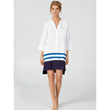 Viscose Sleepshirt ESCAPE weiß-blau von Donna Karan Sleepwear